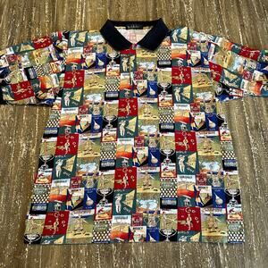 Nicole Miller Vintage AOP Golf Theme Polo Shirt Men’s Size M